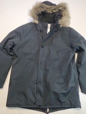 Seraphine Menswear Parka Jacket Dark Slate Double Full Zip Winter Coat Mens L